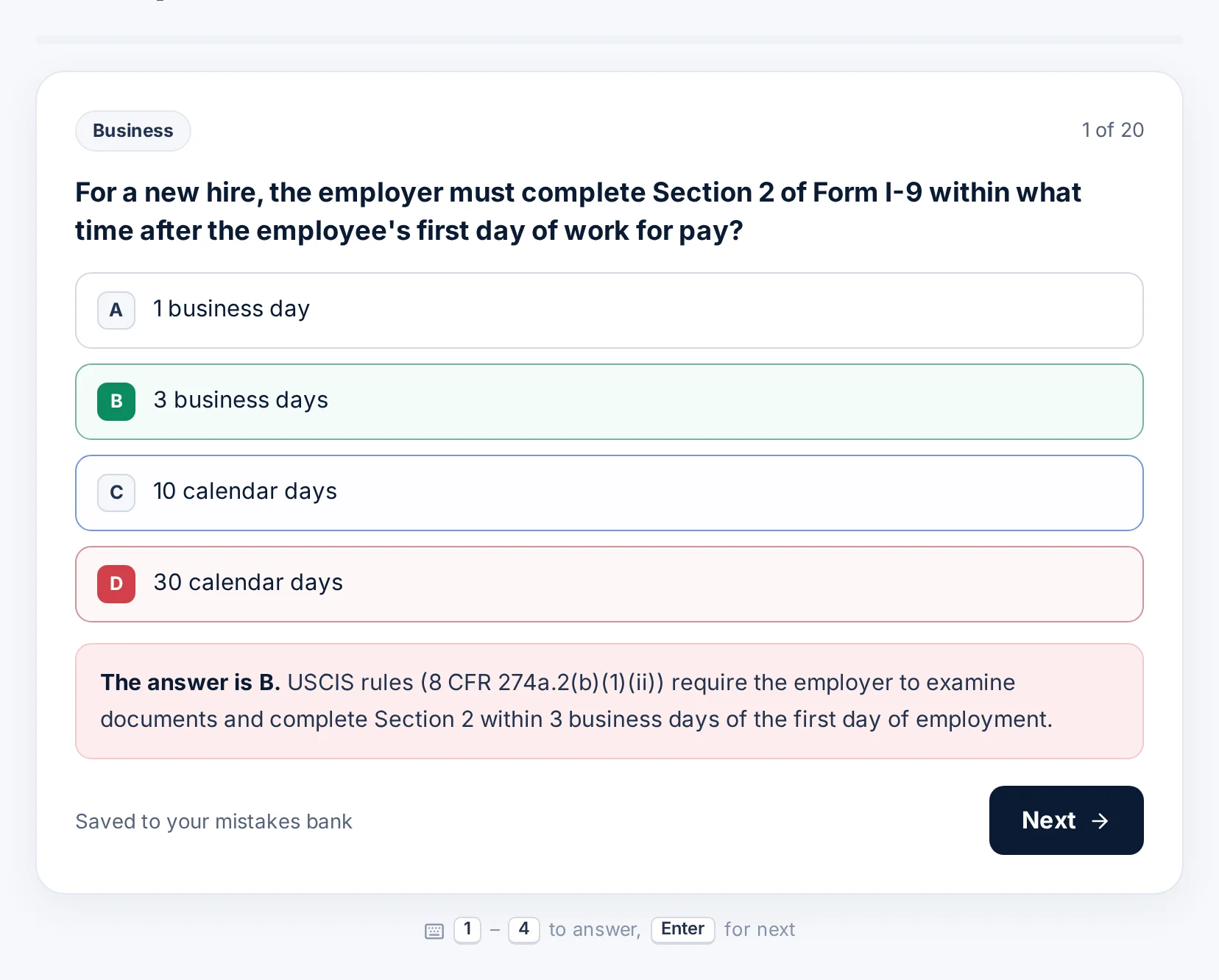 A practice question on the FUTA tax wage base answered correctly, with an explanation citing IRC §3301 and §3306